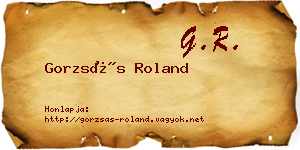 Gorzsás Roland névjegykártya