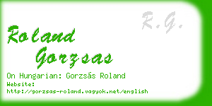 roland gorzsas business card