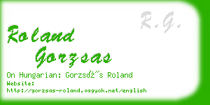 roland gorzsas business card